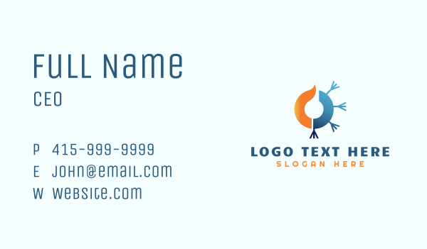 Flame Snowflake HVAC Business Card Design Image Preview