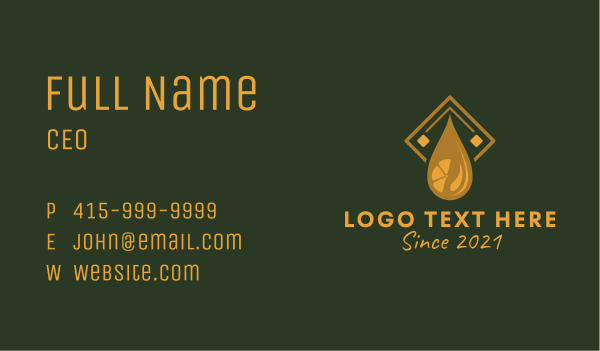 Citrus Oil Extract  Business Card Design Image Preview