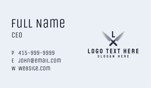 Knife Chef Letter Business Card Design Image Preview