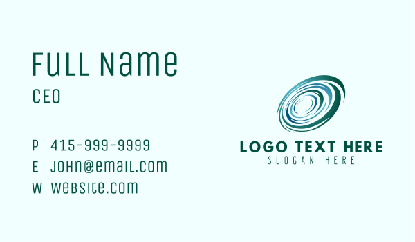 Radial Ocean Wave whirlpool  Business Card Design Image Preview