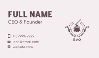 Woodcutter Axe Stump Business Card Image Preview