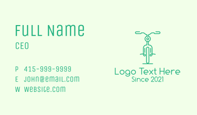 Green Bicycle Outline Business Card Image Preview