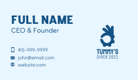 Blue Hand Gesture  Business Card Image Preview