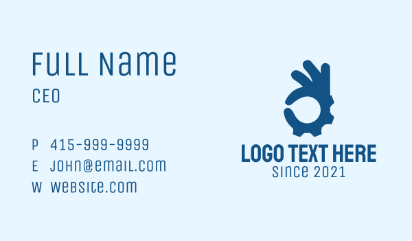 Blue Hand Gesture  Business Card Design Image Preview
