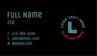Curved Neon Lettermark Business Card Image Preview