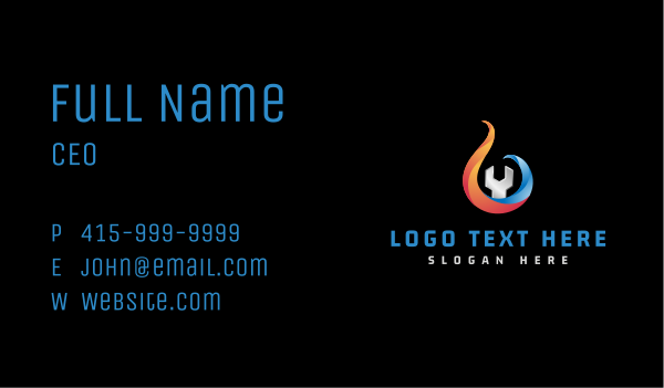 Thermal Repair Wrench Business Card Design Image Preview