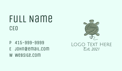 Turtle Crochet Yarn Business Card