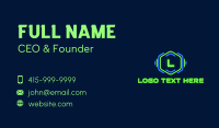 Neon Glow Hexagon Lettermark Business Card Design