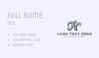 Styling Barbershop Letter N Business Card Image Preview