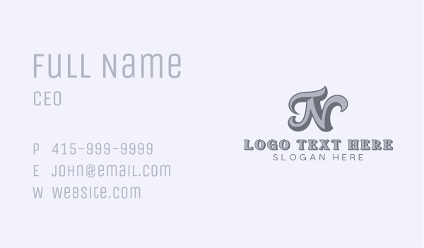 Styling Barbershop Letter N Business Card Design Image Preview