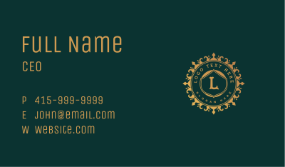 Ornamental Shield Badge Business Card Image Preview