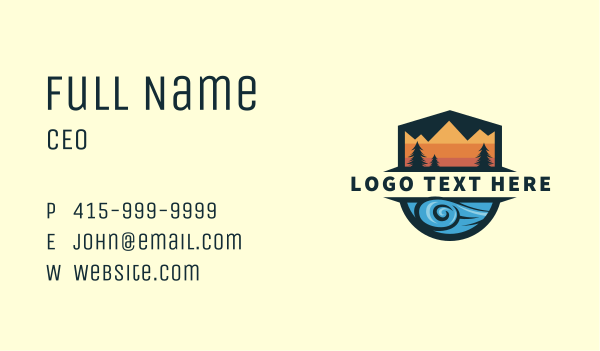 Ocean Wave Mountain Business Card Design Image Preview