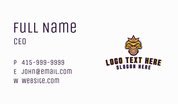 Tough Monkey Crown Business Card Design Image Preview