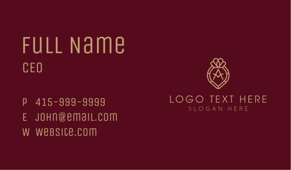 Luxe Jewel Letter A Business Card Design Image Preview