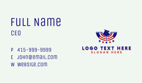 Eagle Patriotic  Business Card Design Image Preview