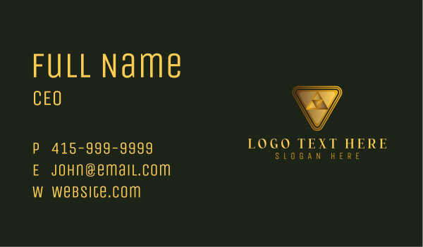 Gold Luxury Triangle Business Card Design Image Preview