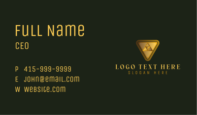 Gold Luxury Triangle Business Card Image Preview