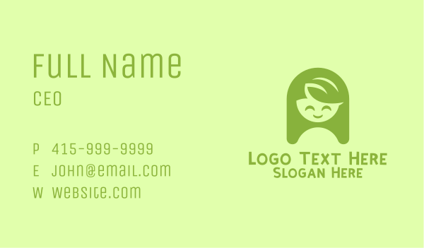 Happy Cute Girl Business Card Design Image Preview