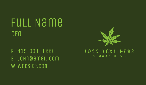 Organic Marijuana Leaf Business Card Design Image Preview