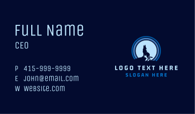 Blue Moon Wolf Business Card Image Preview