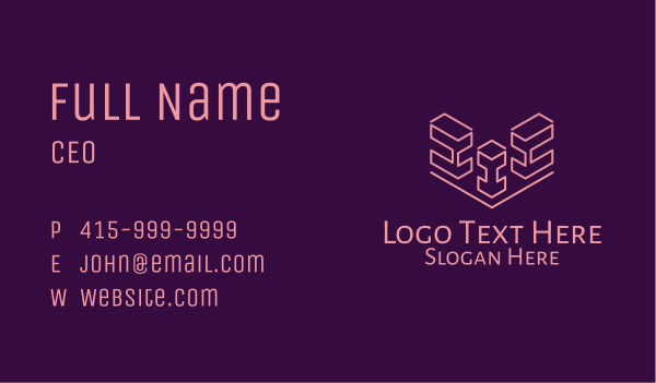 Isometric Block Outline  Business Card Design Image Preview