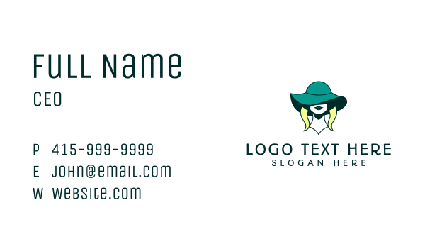 Classic Female Fashion Hat Business Card Design Image Preview