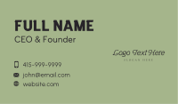 Black Branding Wordmark Business Card Image Preview