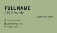 Black Branding Wordmark Business Card Design