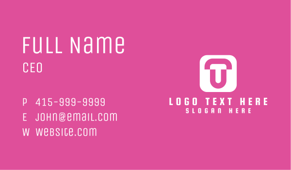 T & U Monogram App Business Card Design Image Preview