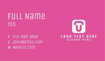 T & U Monogram App Business Card Image Preview