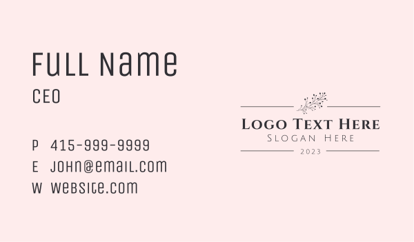 Eco Floral Wordmark Business Card Design Image Preview