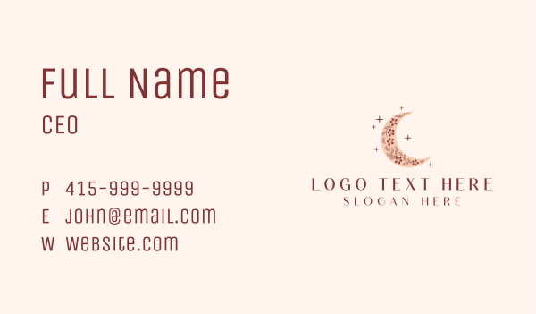 Crescent Moon Flower Business Card Design Image Preview