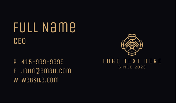 Gold Eagle Medieval Emblem Business Card Design Image Preview