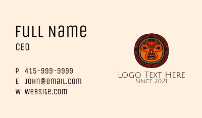 Mayan Ritual Mask Business Card Image Preview