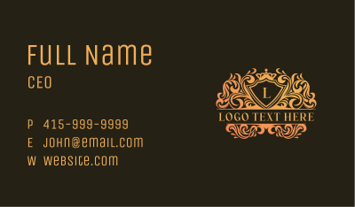 Elegant Royalty Shield Business Card Image Preview