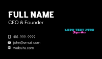 Neon Party Wordmark Business Card Design
