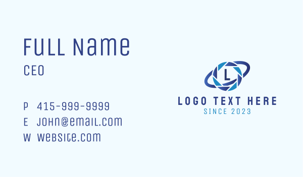 Camera Planet Letter Business Card Design Image Preview