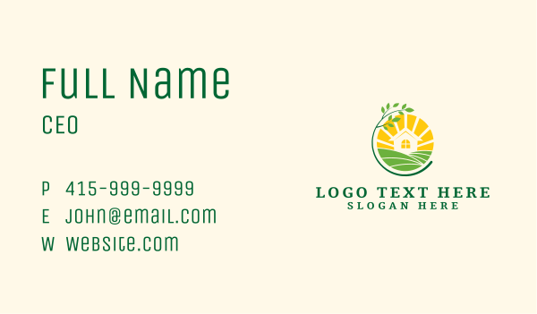 Natural Sunrise Garden Business Card Design Image Preview