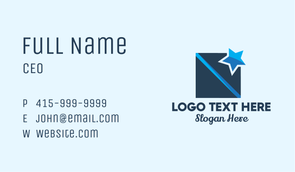 Blue Star Box Business Card Design Image Preview