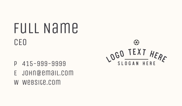 Soccer League Wordmark Business Card Design Image Preview