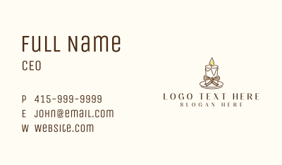 Candle Ribbon Decor Business Card Image Preview