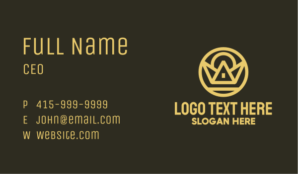 Gold Crown Structure Business Card Design Image Preview