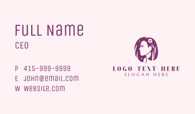 Nature Floral Hair Lady Business Card Image Preview
