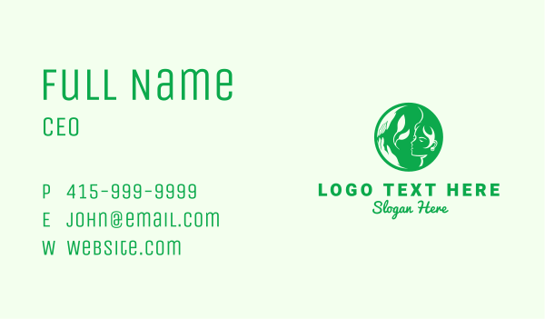 Nature Conservation Woman  Business Card Design Image Preview