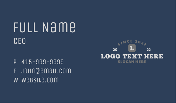 Generic Apparel Letter Business Card Design Image Preview