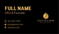 Gold Royal Shield Letter T Business Card Design