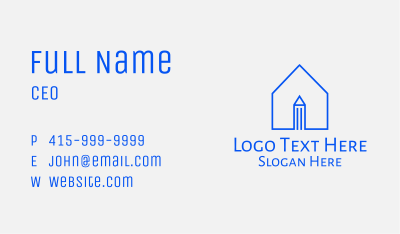 Minimalist House Pencil  Business Card Image Preview