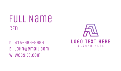 Purple Letter A Business Card Image Preview