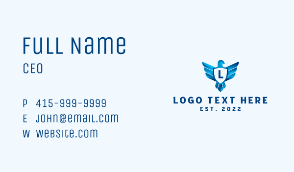 Falcon Aviation Letter Business Card Design Image Preview