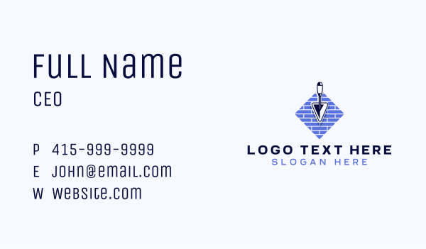 Brick Trowel Builder Business Card Design Image Preview